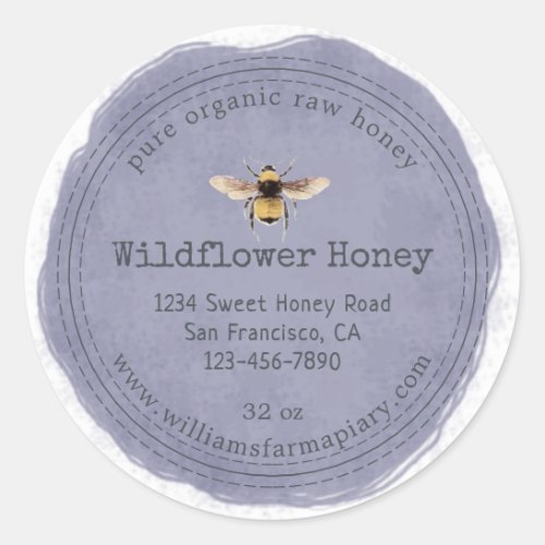 Honey Jar Label Honeybee Apiary