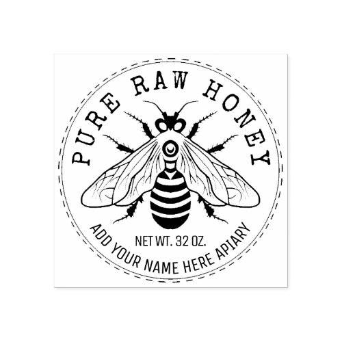 Honey Jar Labeling  Honeybee Honeycomb Bee Apiary Rubber Stamp