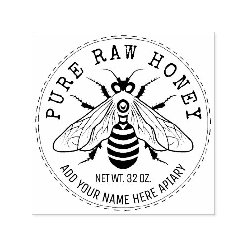 Honey Jar Labeling  Honeybee Honeycomb Bee Apiary Self_inking Stamp
