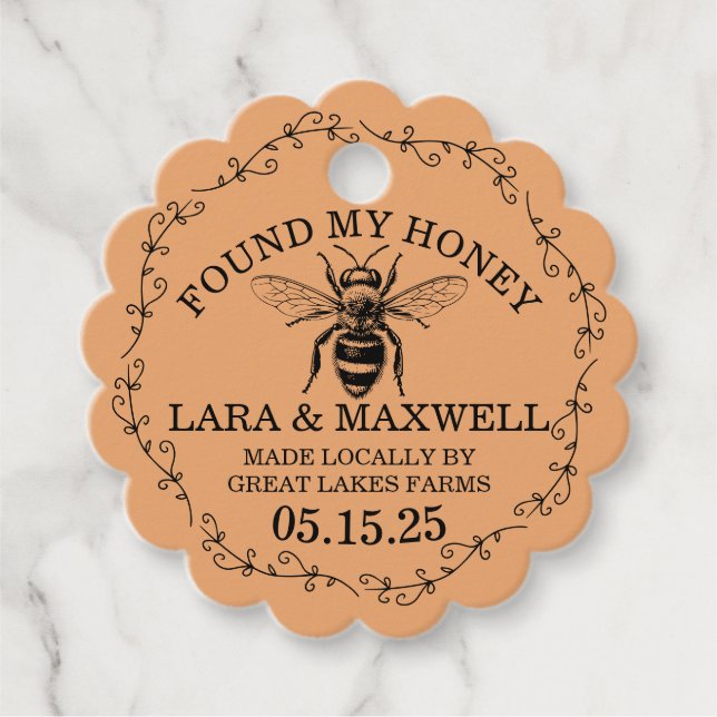 Honey Jar Labels for Wedding Favors (Front)