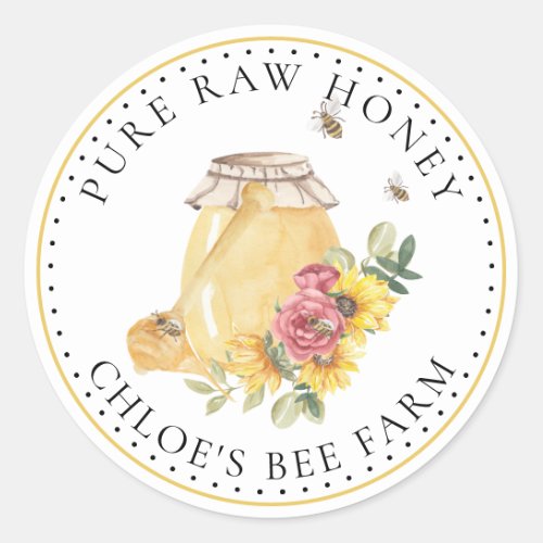 Honey Jar Labels Honey Bees Flowers