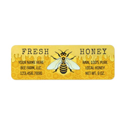 Honey Jar Labels  Honeybee Honeycomb Apiary Bees