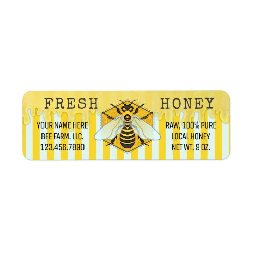 Honey Jar Labels  Honeybee Honeycomb Apiary Bees