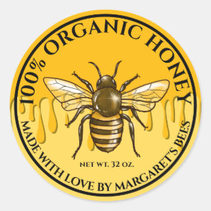 Honey Jar Labels Honeybee Honeycomb Bee Apiary