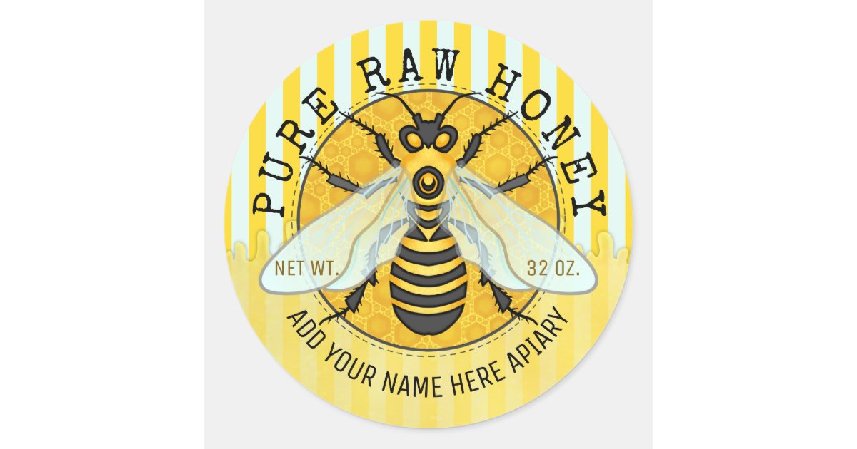Honey Jar Labels | Honeybee Honeycomb Bee Apiary | Zazzle