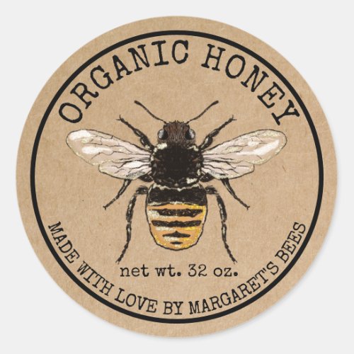 Honey Jar Labels Honeybee Honeycomb Bee Apiary