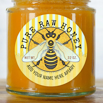 Honey Jar Labels | Honeybee Honeycomb Bee Apiary by FancyCelebration at Zazzle