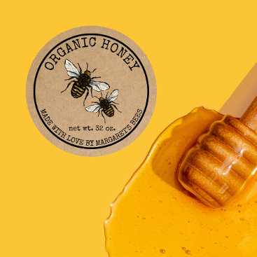Honey Jar Labels Honeybee Honeycomb Bee Apiary