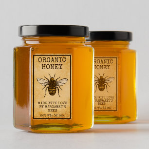 Honey Jar Labels Honeybee Honeycomb Bee Apiary