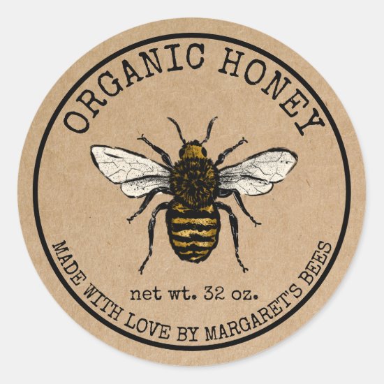 Honey Jar Labels Honeybee Honeycomb Bee Apiary