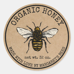 Honey Jar Labels Honeybee Honeycomb Bee Apiary