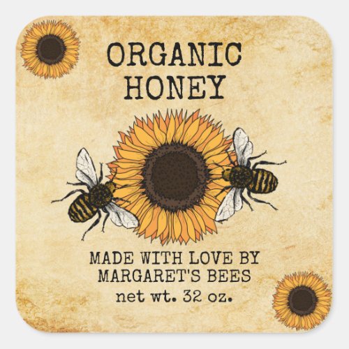 Honey Jar Labels Honeybee Honeycomb Bee Apiary