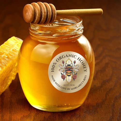 Honey Jar Labels Honeybee Honeycomb Bee Product