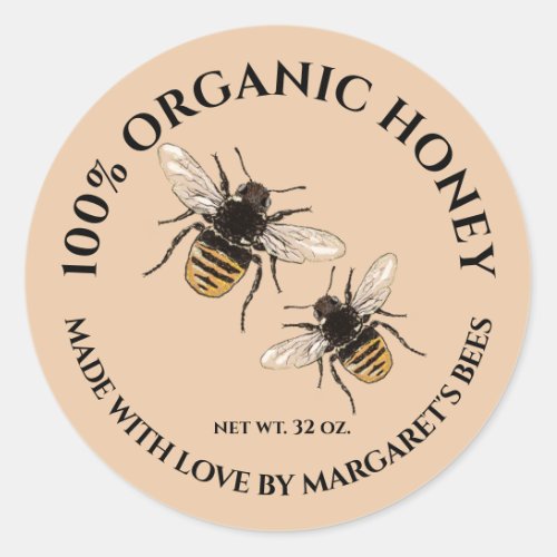 Honey Jar Labels Honeybee Honeycomb Bee Product