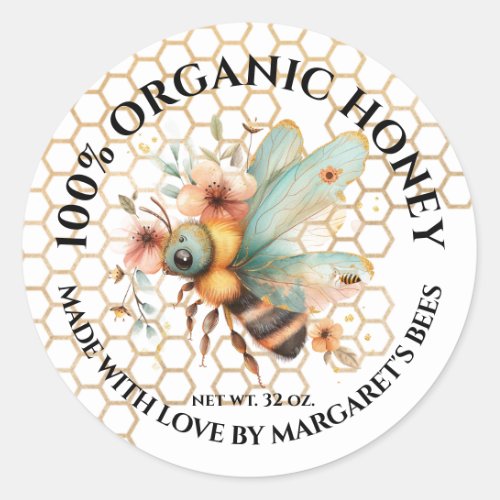 Honey Jar Labels Honeybee Honeycomb Bee Product