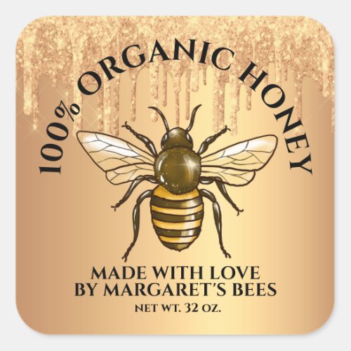 Honey Jar Labels Honeybee Honeycomb Made with love