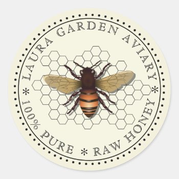 Honey Jar Lid Label For Bee Comb Apiary by tsrao100 at Zazzle