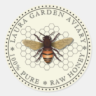 Honey jar lid label for Bee Comb Apiary