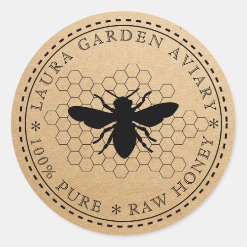 Honey jar lid label for Bee Comb Apiary