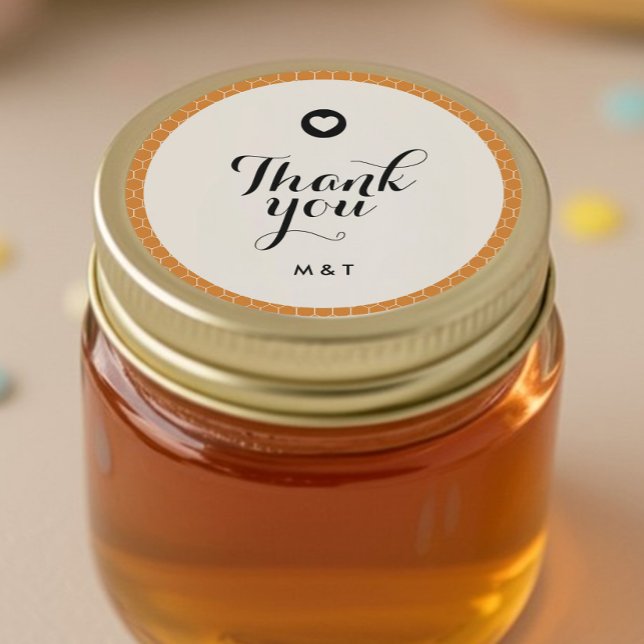 Honey Jar Lid Wedding Favor Classic Round Sticker (Creator Uploaded)