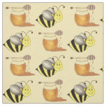 Honey Bumble Bee Hive Sunny Yellow Floral Fabric