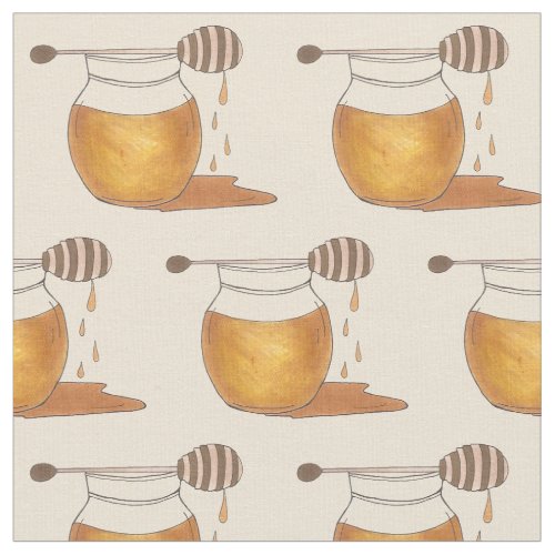 Honey Jar Pot Honeypot Golden Sweet Syrup Foodie Fabric