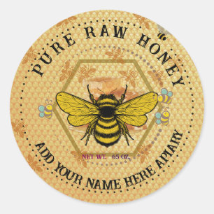 Honey Jar Stickers Bee & Honeycomb Apiary Labels