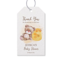 Honey jar teddy bear bearly wait baby  gift tags