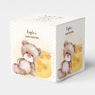 Honey jar teddy bear bearly wait baby shower favor boxes
