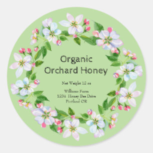 Honey Jar Watercolor Label Orchard Honey