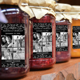 Honey Jelly Jar Labels 4 Photo Wedding Jar Favor