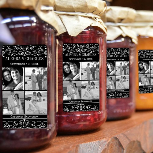 Honey Jelly Jar Labels 4 Photo Wedding Jar Favor 