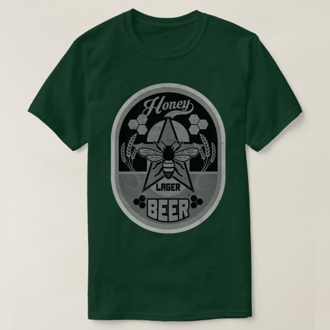 Honey Lager Beer BW T-Shirt (Design Front)