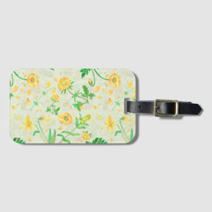 Honey Lemon Flowers Moss Green Travel Tag