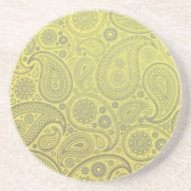 Honey lemon paisley coasters (Front)