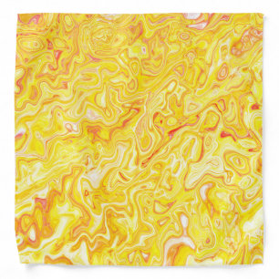 Honey Lemon Yellow Marble Texture Abstract Liquid Bandana