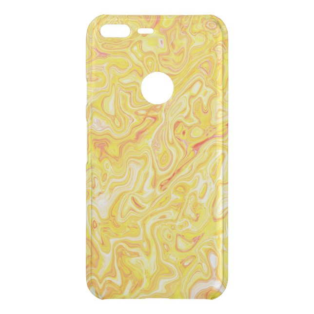 Honey Lemon Yellow Marble Texture Abstract Liquid Uncommon Google Pixel XL Case (Back)