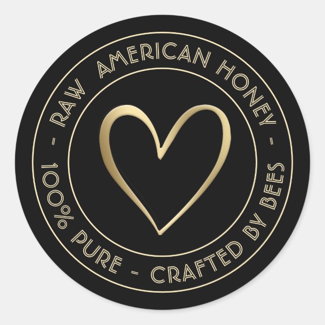 HONEY LID JAR LABEL -  100% PURE MADE BY BEES (Front)