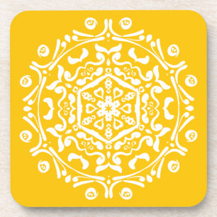 Honey Mandala Beverage Coaster