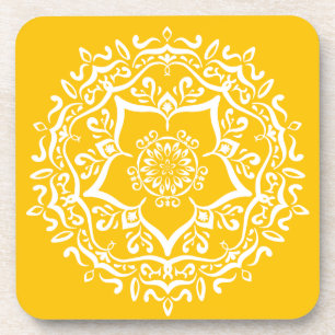 Honey Mandala Beverage Coaster