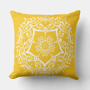 Honey Mandala Outdoor Pillow