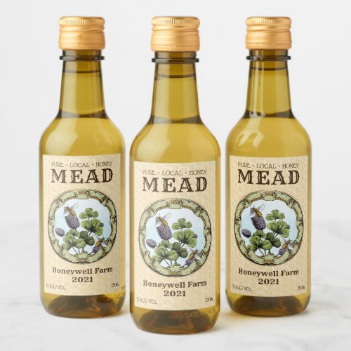 Honey Mead Bee and Clover Wine Label