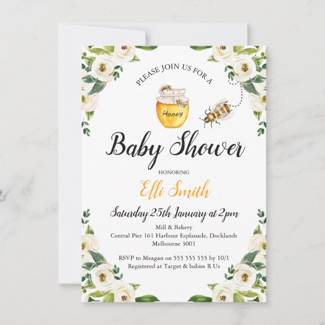 Honey Mommy To Bee Baby Shower Invitation (Front)