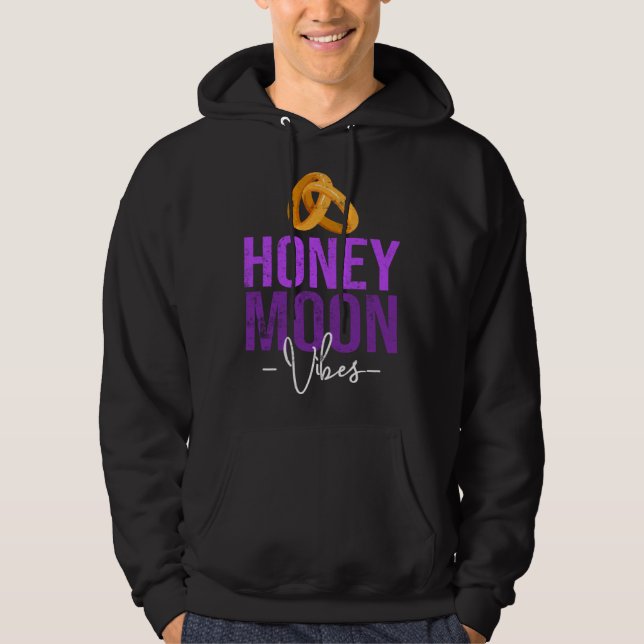 Honey Moonin Couples Wedding Just Married Matching Hoodie (Front)