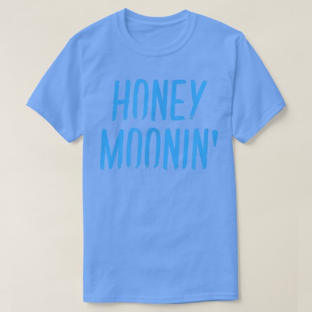 Honey MooninCouples Matching Honeymoon Blue Vintag T-Shirt (Design Front)