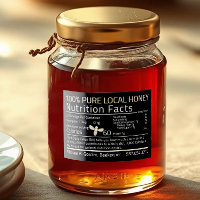Honey Nutrition Facts Little Bee Food Label Black