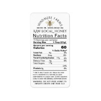 Honey Nutrition Infant Warning & Bee Address Size