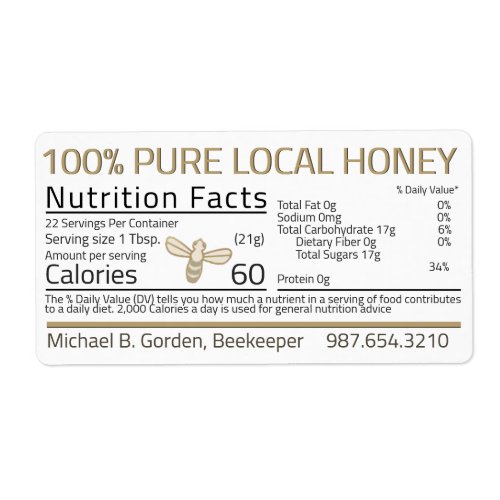 Honey Nutrition Little Bee Address Labels 