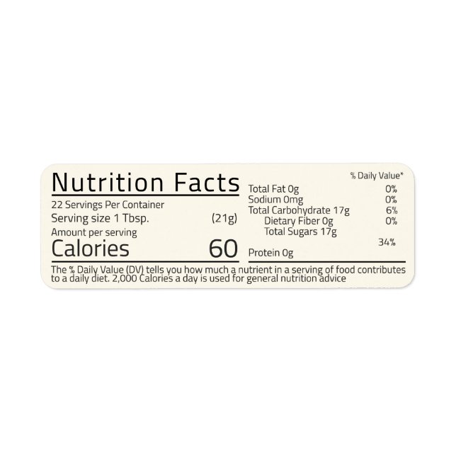 Honey Nutrition Return Address Labels (Front)