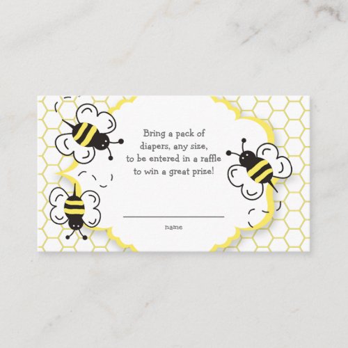 Honey or bumble bee raffle ticket or insert card business cards